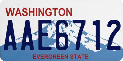 WA license plate AAE6712
