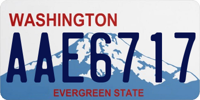 WA license plate AAE6717