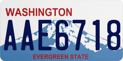WA license plate AAE6718