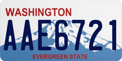 WA license plate AAE6721