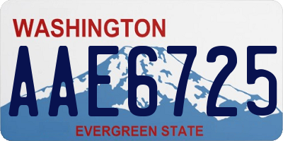 WA license plate AAE6725