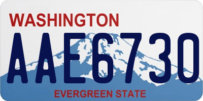 WA license plate AAE6730