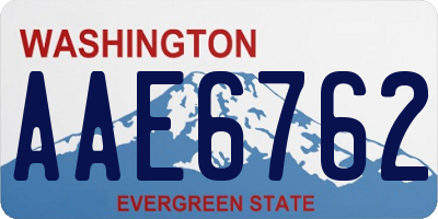 WA license plate AAE6762