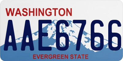 WA license plate AAE6766