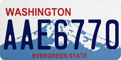 WA license plate AAE6770