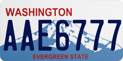 WA license plate AAE6777