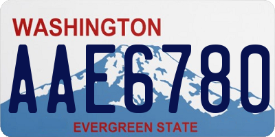 WA license plate AAE6780