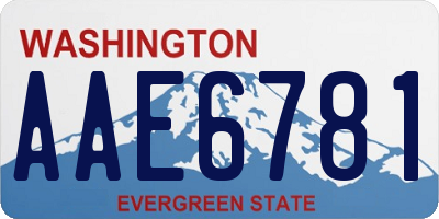 WA license plate AAE6781