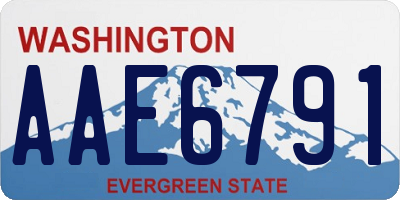 WA license plate AAE6791