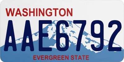 WA license plate AAE6792