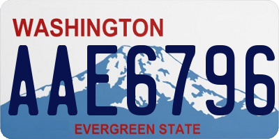 WA license plate AAE6796
