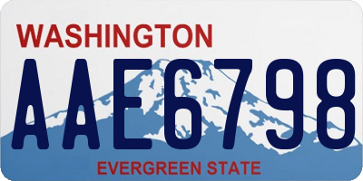 WA license plate AAE6798