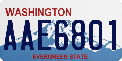 WA license plate AAE6801