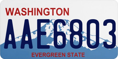 WA license plate AAE6803