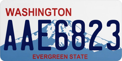 WA license plate AAE6823