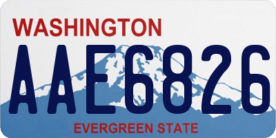 WA license plate AAE6826