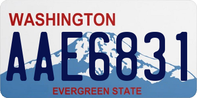 WA license plate AAE6831