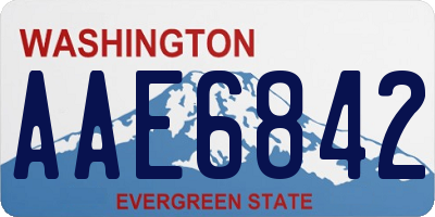 WA license plate AAE6842