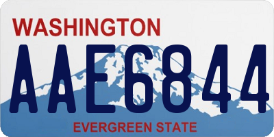 WA license plate AAE6844
