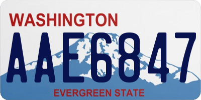 WA license plate AAE6847