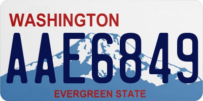 WA license plate AAE6849