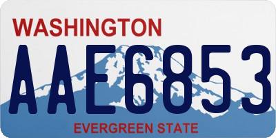 WA license plate AAE6853