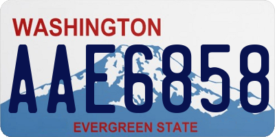 WA license plate AAE6858