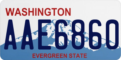 WA license plate AAE6860