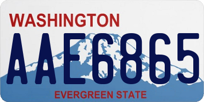 WA license plate AAE6865