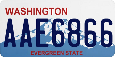 WA license plate AAE6866