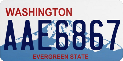 WA license plate AAE6867