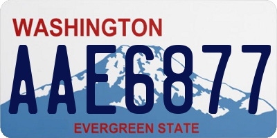 WA license plate AAE6877