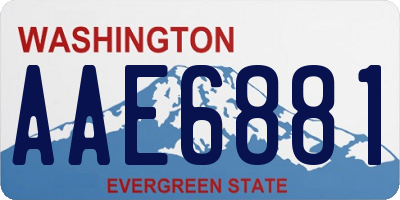 WA license plate AAE6881