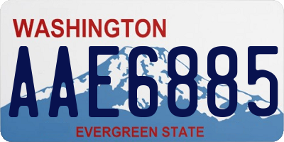 WA license plate AAE6885