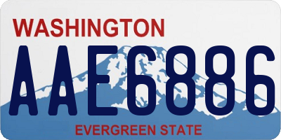 WA license plate AAE6886