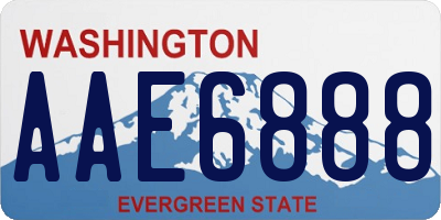 WA license plate AAE6888