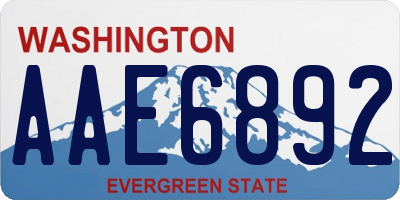 WA license plate AAE6892