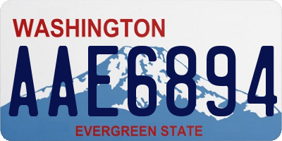 WA license plate AAE6894