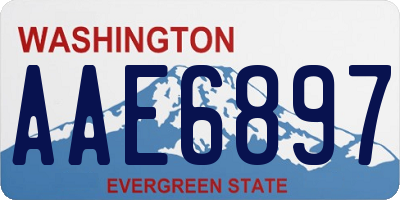 WA license plate AAE6897