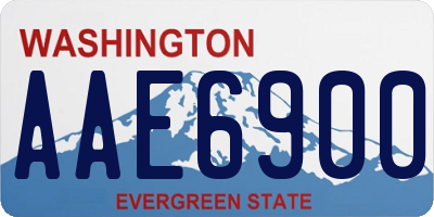 WA license plate AAE6900