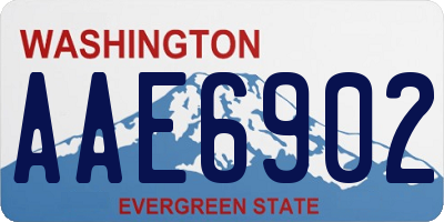 WA license plate AAE6902