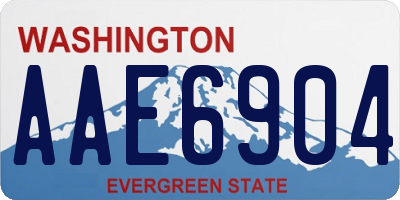 WA license plate AAE6904