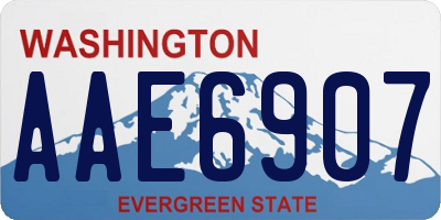 WA license plate AAE6907