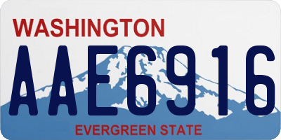 WA license plate AAE6916