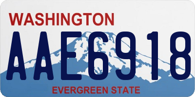 WA license plate AAE6918