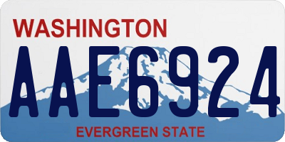 WA license plate AAE6924