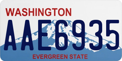WA license plate AAE6935