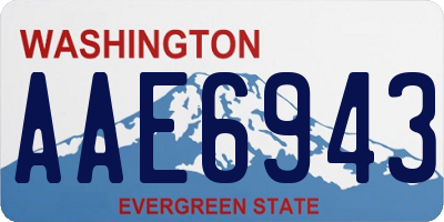WA license plate AAE6943