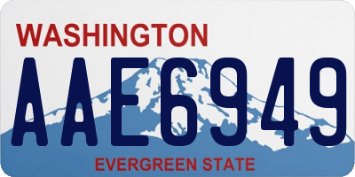 WA license plate AAE6949