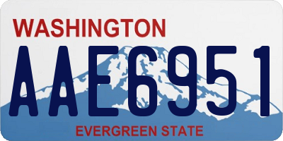WA license plate AAE6951